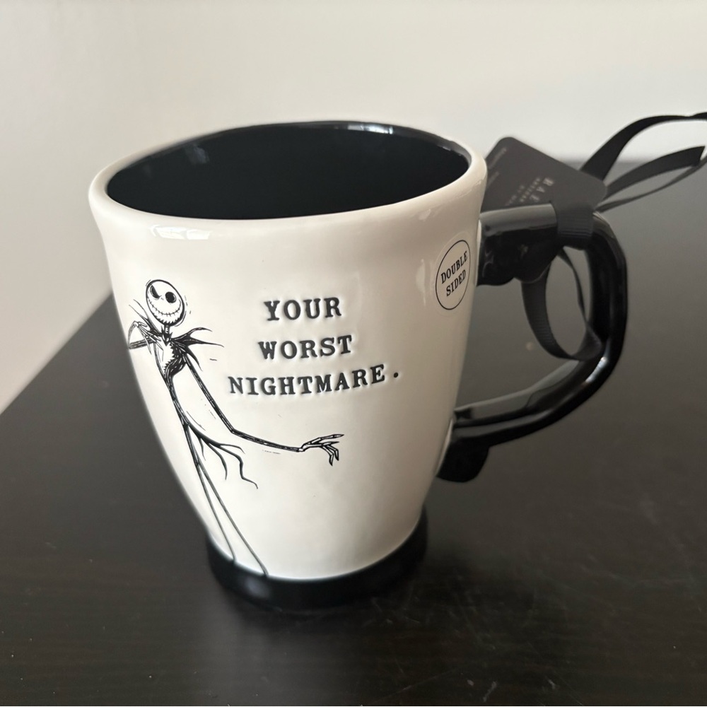 New Rae Dunn The Nightmare Before Christmas  You Worst Nightmare DoubleSided Mug